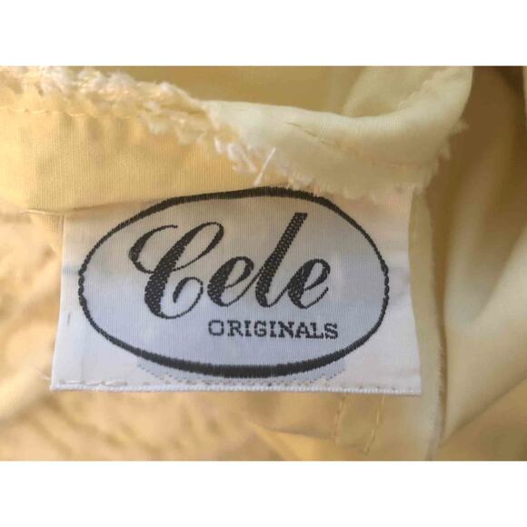 Vintage Cele Originals Cream Lace Sleeveless Fit & Flare Dress Drop Hem Sz S EUC - Picture 4 of 4